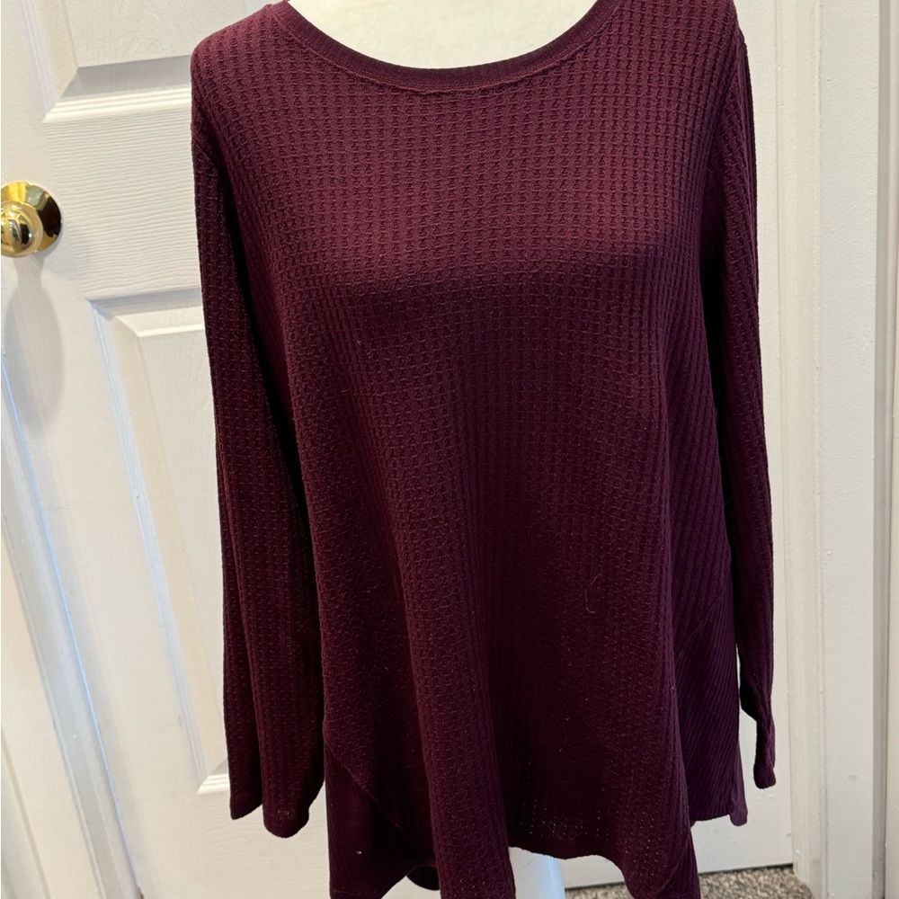 Sunday Burgundy Long Sleeve Top